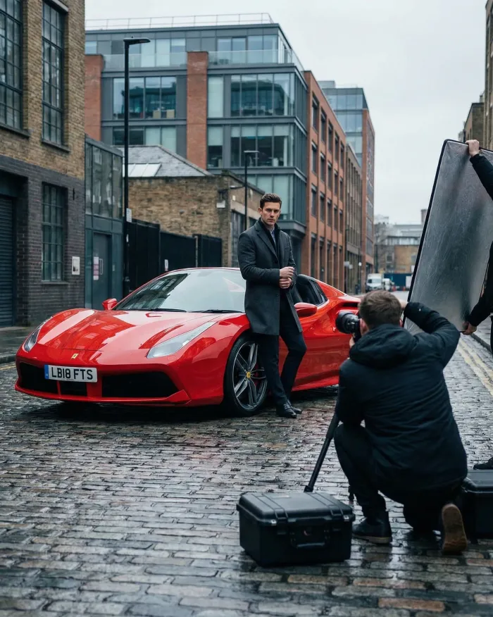 Ferrari Huracan for photoshoot car hire in Cardiff