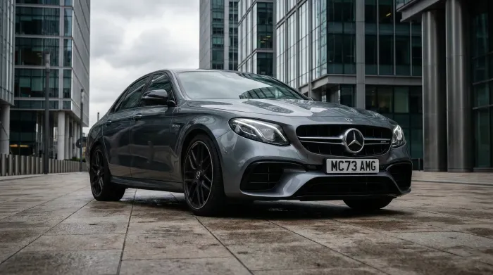 Grey Mercedes-AMG E63 S for chauffeur car hire in Reading